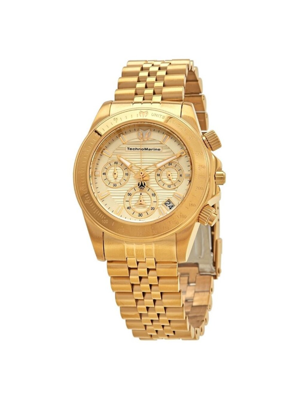 NWT Technomarine Manta Ray Chronograph Quartz Gold Dial Ladies Watch
